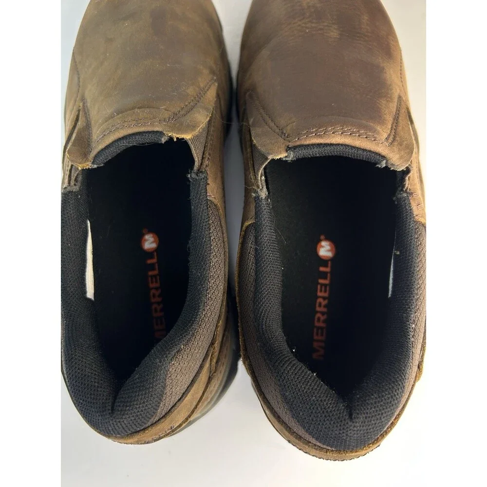 Men's Merrell Moab Adventure Moc Slip-On Hiking Shoe Brown Leather * J91837 8